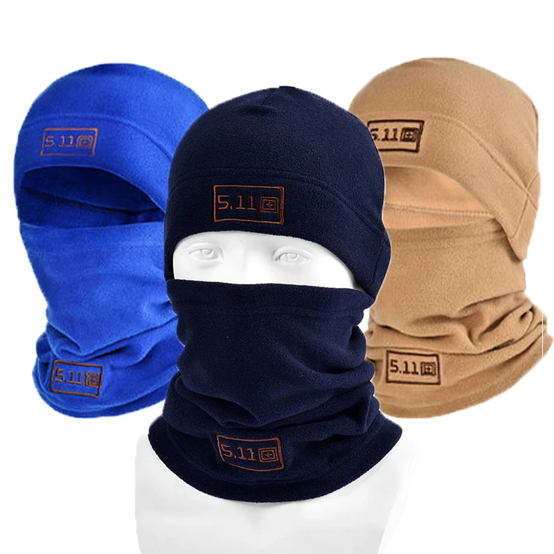 Winter Fleece Hat Scarf Set Thermal Head Cover Tactical Warm Balaclava Bonnet Face Ski Mask Hat Neck Warmer Sport Cycling 1 Pc