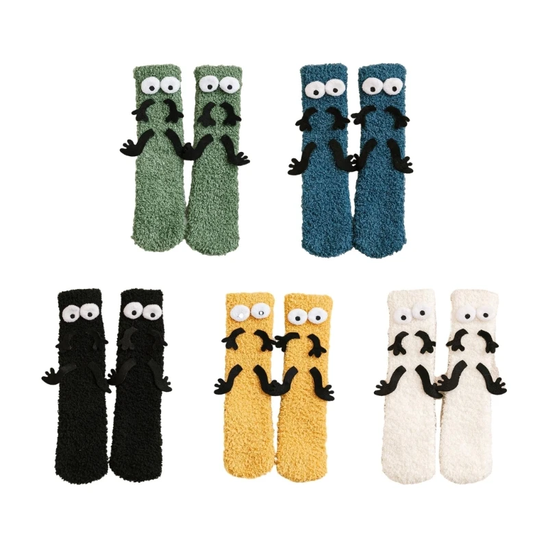 

67JC Children Indoor Warm Floor Socks Gender Neutral Cartoon Socks for Baby Toddlers 0-8Y No-Slip Winter Socks Indoor Shoes