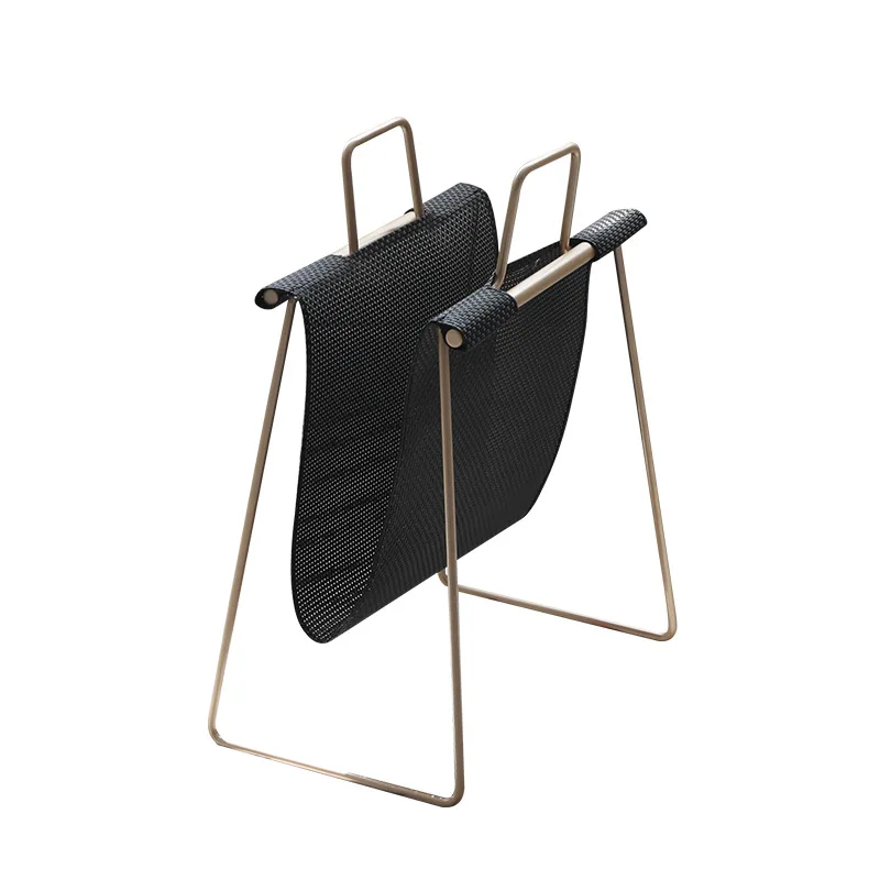 Nordic Living Room Magazine Rack Simple Iron Newspaper Rack Sofa Bedroom Corner Storage Creative Handbag Bookshelf Drop