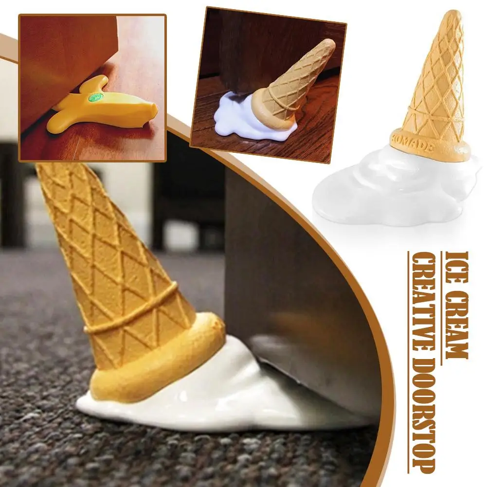 

Ice Cream Creative Doorstop Banana Silicone Door Stopper Flexible Strip Anticollision Stopper Gate No-drill High-qu Z9L1