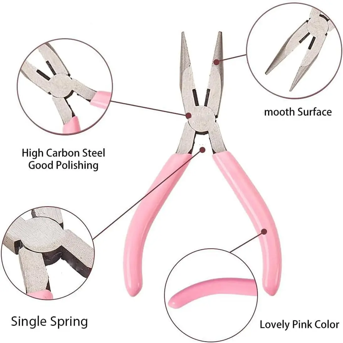 둥근 코가 있는 다기능 미니 펜치 1개, DIY 수제 비즈 장식 펜치, 수제 펜치, 보석용 타이거 펜치