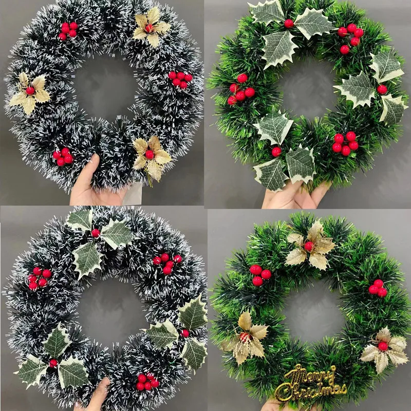 

1Pcs Christmas Wreaths Door Hanging Rattan Venue Layout Christmas Decorations Garland for Home Decor 2024 New Year