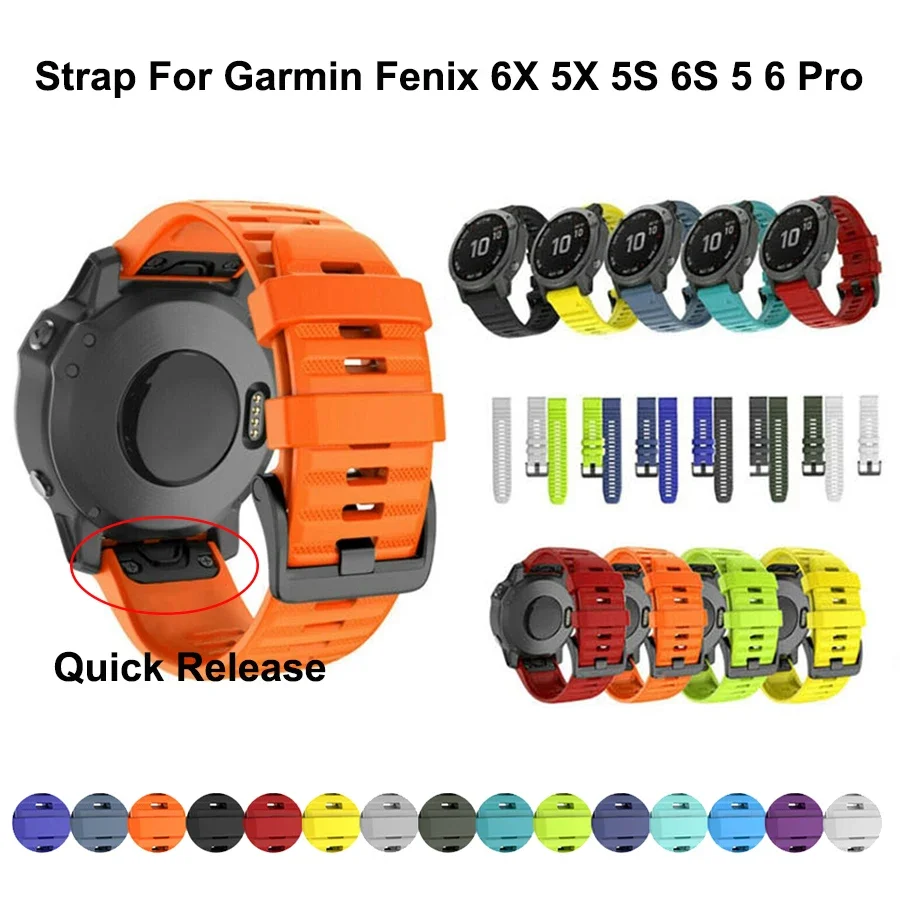 Cinturino Cinturino In Silicone 22 26Mm Per Garmin Fenix 6X 6 6S 7X 7 Fenix 5X 5 5 S 3Hr 935 Smart Watch Correa Easyfit Cinturino Da Polso