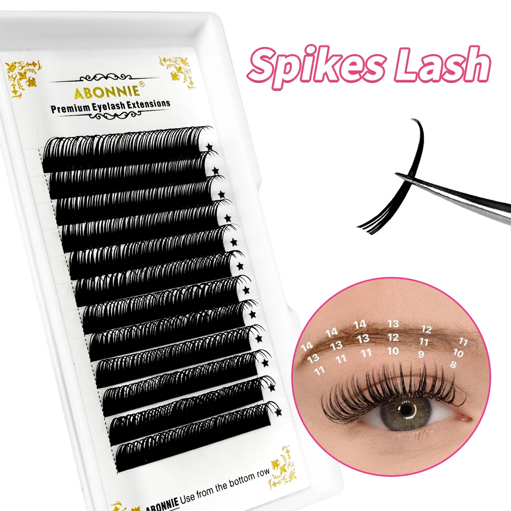 

Abonnie Wet Cosplay Eyelash Extensions New Fashion Soft Mink False Wet Eyelash Individual Lashes Volume Premade Fans Lash