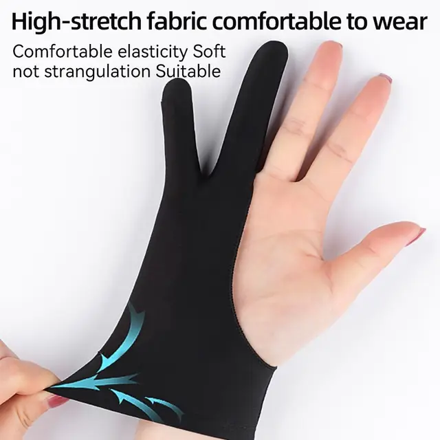 Digital experience enhanced with Stylus Black Blue Grey Pink Anti-fouling Anti-Scratch Two Finger Glove Tablet Drawing Glove Painting Glove Screen Glove