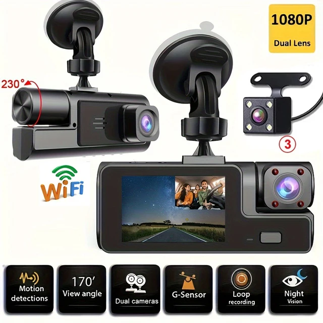 3Camera Dash Cam For Car Camera 1080P Video Recorder WIFI Car DVR 2lens Front Rear View Camera Night Vision Car Accessories