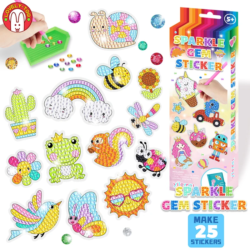 

Diamond Stickers For Children Easy DIY Cartoon Arts Crafts Toys Girls Boys Magical Painting Handicrafts By Numbers Kids Gift