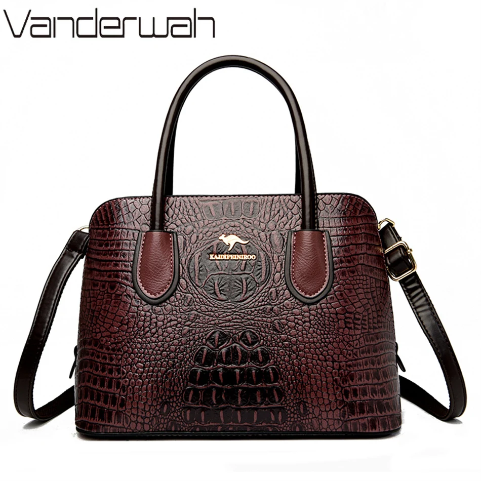 

Vintage Crocodile Pattern Women Handbags Designer Crossbody Bags for Women 2023 Messenger Shoulder Bag Luxury Ladies Hand Bags