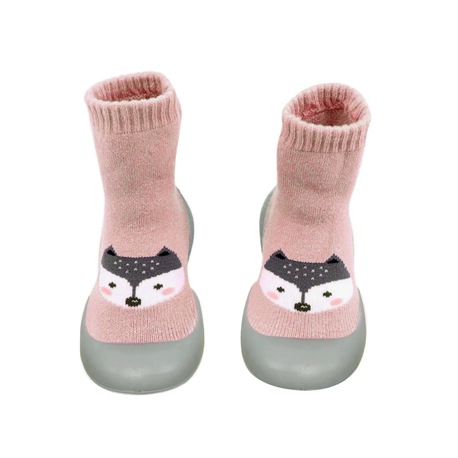 Children's Terry Socks Shoes Thickened Cartoon Printed Middle Shoes Socks Baby Toddler Warm Indoor Floor