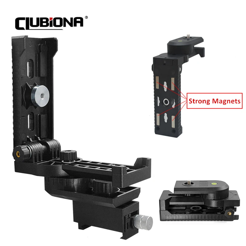 CLUBIONA Magnetic Wall Mounted Laser Level Bracket 360° Rotation Hanger Holder Stand Base For 1/4