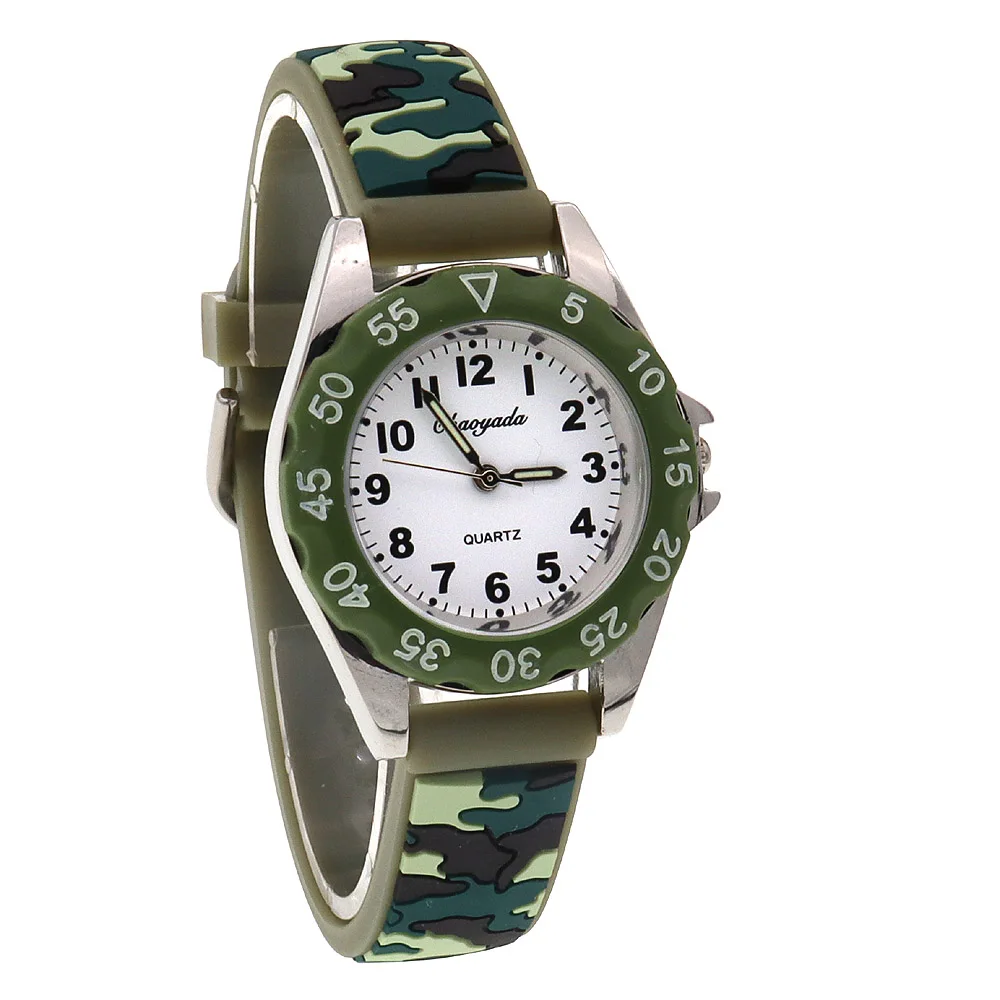 chaoyada Children Boys Girls Watch Silicone Military Camouflage Strap Quartz Wristwatch Kids Birthday Gifts Students Watches 6