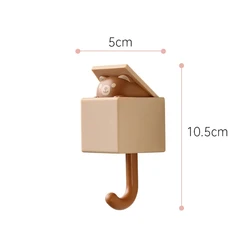 Cat-Themed Wall Hook Key Holder - Cartoon Style Decorative Keychain Hanger and Home Decor Hook - As show (Brown bear)