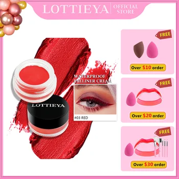 LOTTIEYA Super Waterproof Black Eyeliner Cream Long-lasting Eyeliner Gel Sweatproof Longwear Smooth Soft Eye Makeup Cosmetics - Thumbnail 2