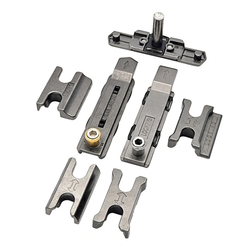2PCS Aluminum Alloy Door And Window Lock Point Set Anti Prying Silent Window Lock Buckle Flat Window Lock Block Transmission Rod