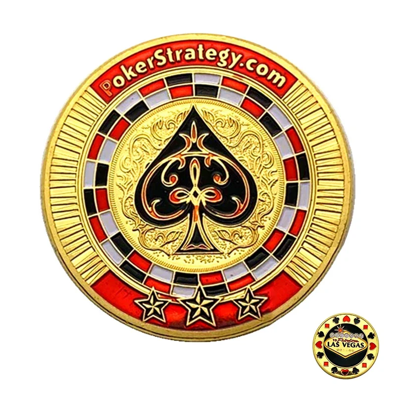 Poker Guard Poker Coin Collection Gold Plated Spades Souvenir Coin Las Vegas Good Luck Chips Gamble Accessories Award Souvenirs