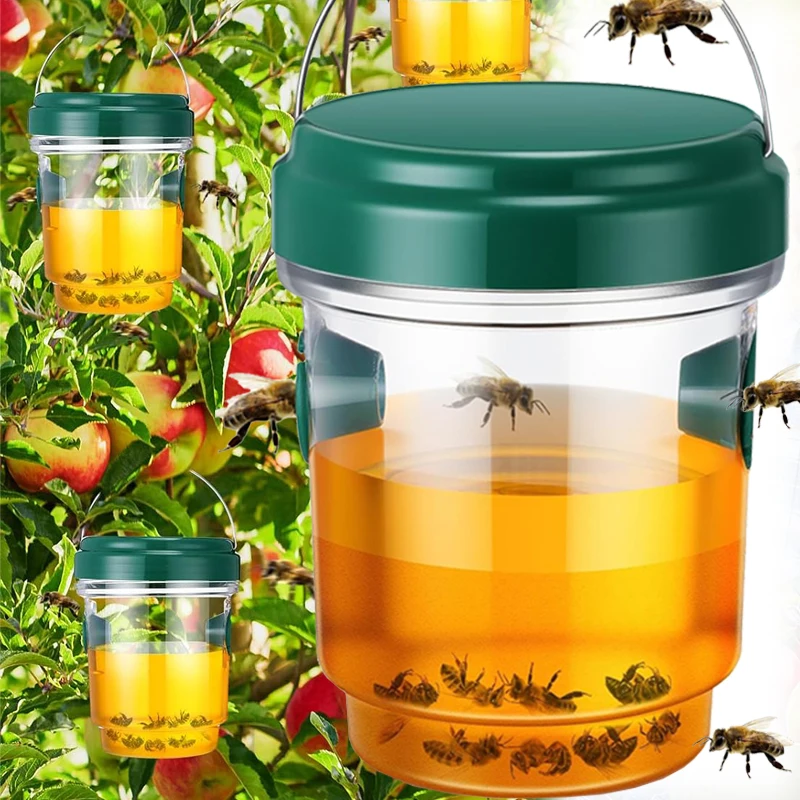 Large Reusable Waterproof Wasp and Hornet Trap for Indoor and Outdoor Pest Control