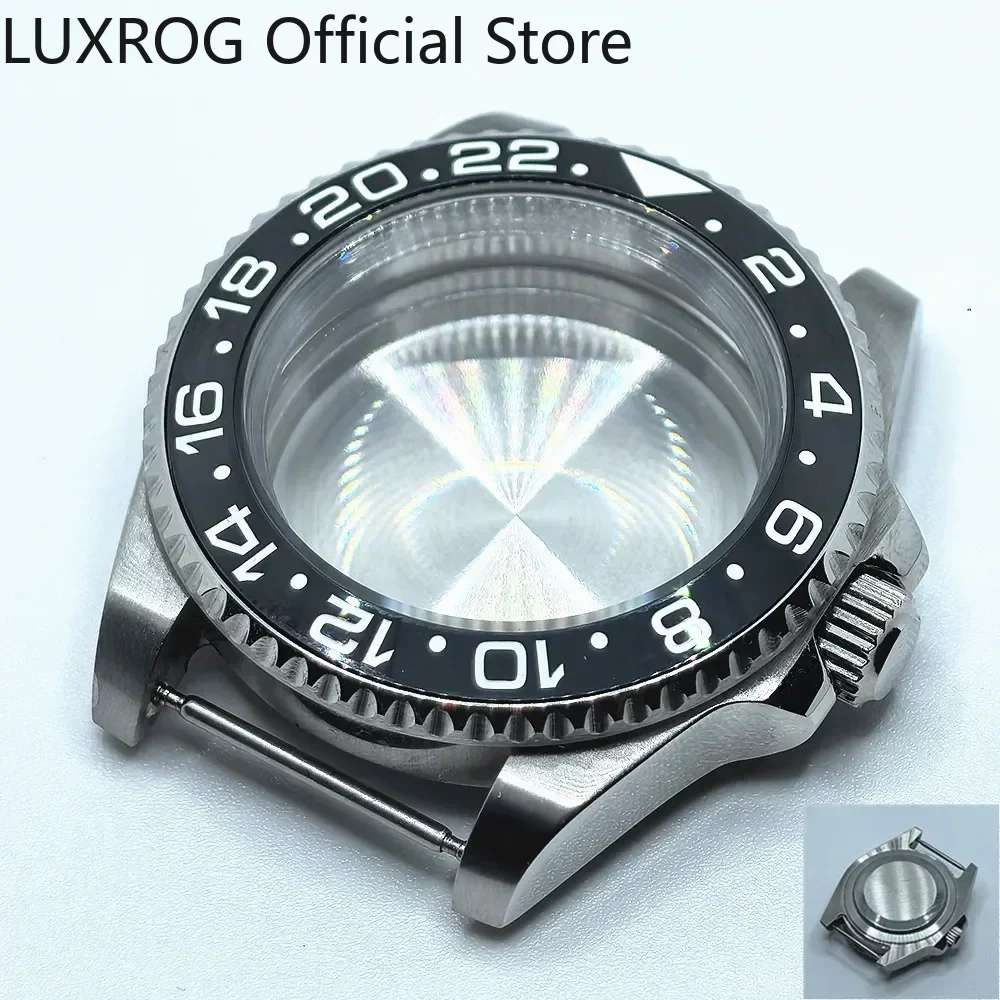 Stainless Steel 40MM Black Blue Ceramic Insert Watch Case