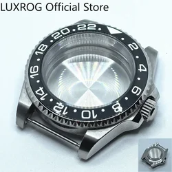 Stainless Steel 40MM Black Blue Ceramic Insert Watch Case - FIT NH35 NH36 Case (088)