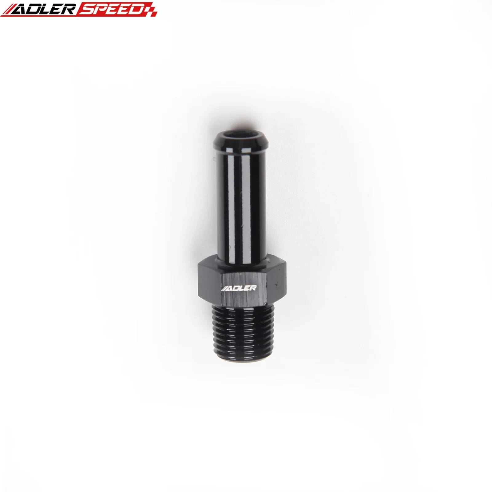 2PCS ADLERSPEED 스트레이트 1/8-27 NPT 7.7mm / 1/2-14 NPT 15.6mm 호스 바브 알루미늄 피팅 어댑터 블랙
