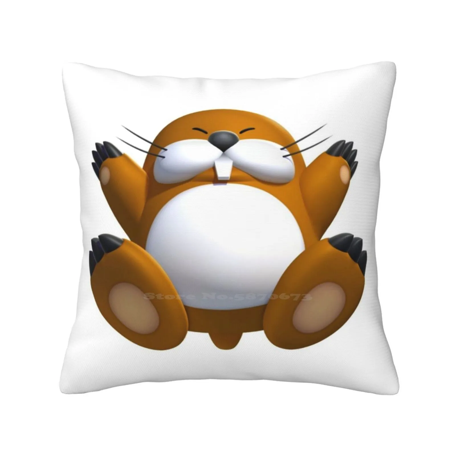 Monty Mole Morbida E Confortevole Federa Monty Mole Nemico Mook Personaggio Videogiochi Animale Creatura Marrone Carino Baffi Dente