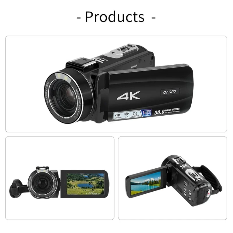 Videocamera Digitale Z88 4K con Zoom Ottico 10X e Schermo da 3 Pollici per YouTube, Vlog, Video Domestici e Registrazioni Professionali - immagine 5