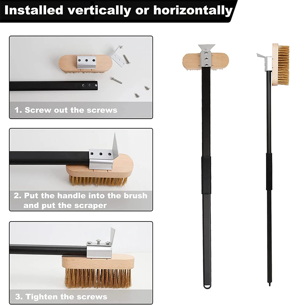 Pizza Oven Accessories Cleaning Brush Ash Rake Pizza Turning Spinner Fork oven gloves BBQ Tool Stove Brush Grill Grill Scraper