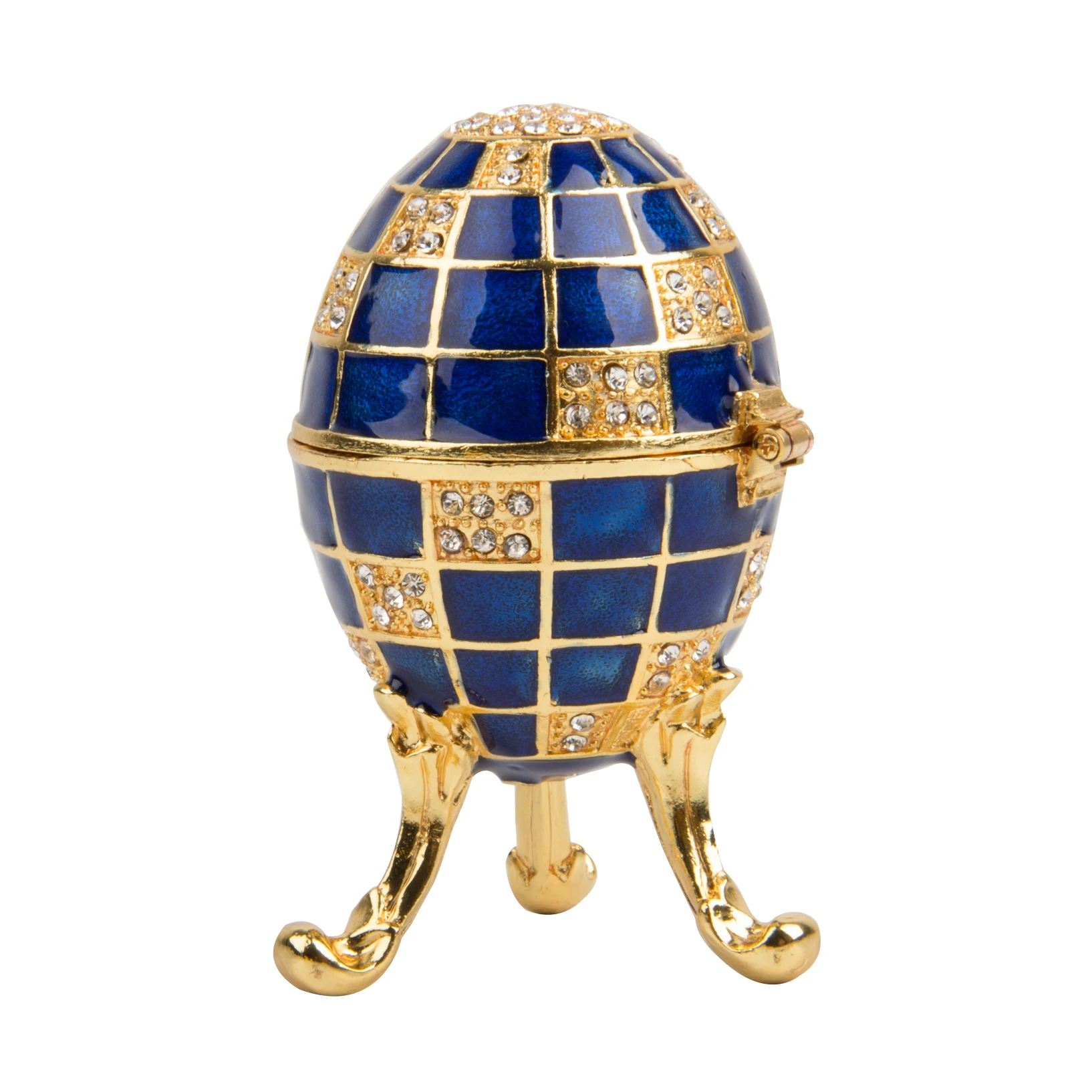 QIFU White Blue Lattice Faberge Egg Style Home Decor 5