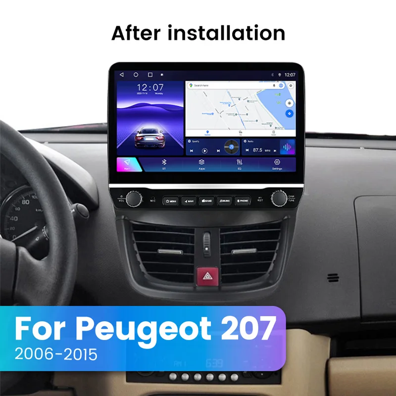 Large Screen 8+128G Android 13 for Peugeot 207 2006 - 2015 Car Radio  Multimedia Audio Player Navigation Video Carplay AUTO BT5.0 - AliExpress