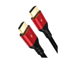 Ultra High - Speed 8K HDMI Cable - 60Hz 4K 120Hz Video Cord, Multiple Lengths Available - 1m (Red)