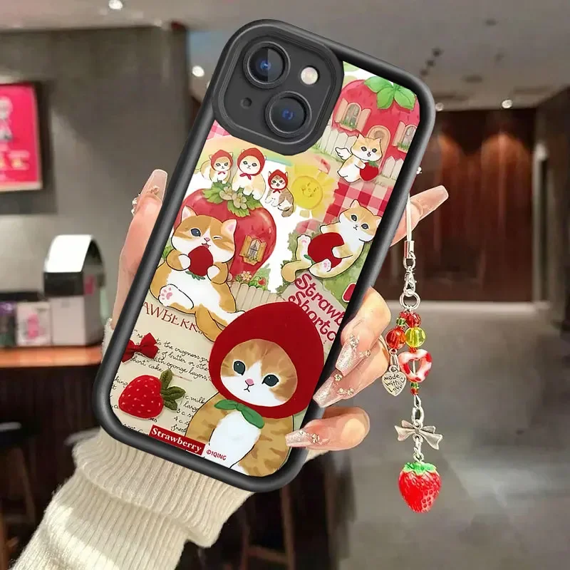 Elegant Red Strawberry Pendant Case