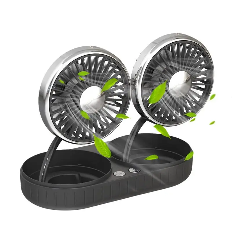 

Car Fan Dual Head 360 Degree Rotatable Dashboard Desk Electric Car Fan 360 Degree Rotating 3 Speed Adjustment Mute Desk Fan For