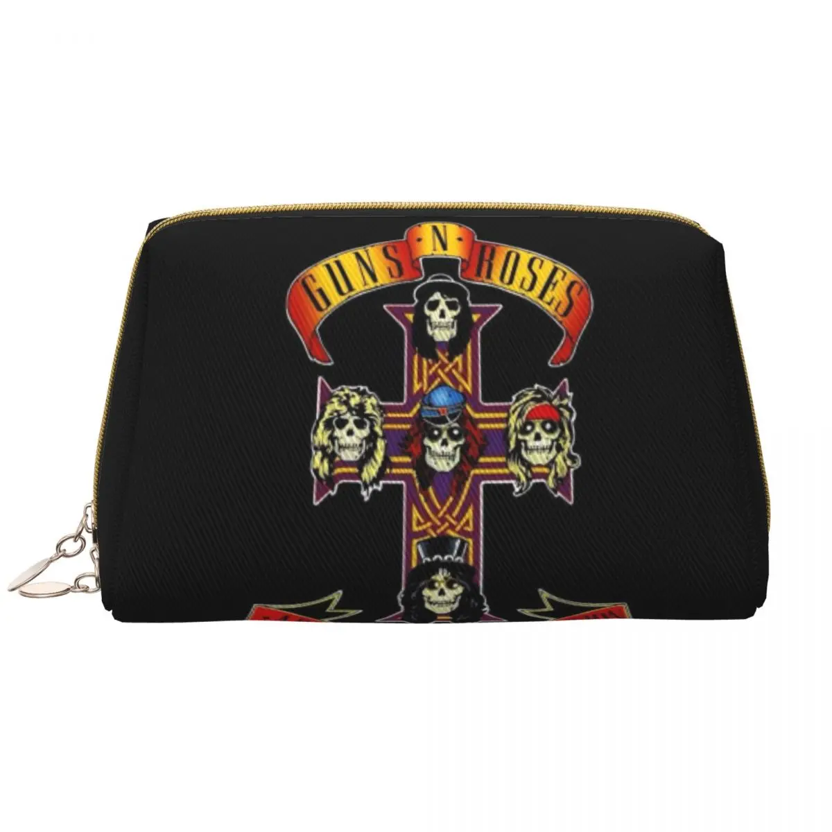 

Fashion Heavy Metal Rock Music Band Guns N Rose Travel Toiletry Bag for Women Cosmetic Makeup Organizer Beauty Storage Dopp Kit