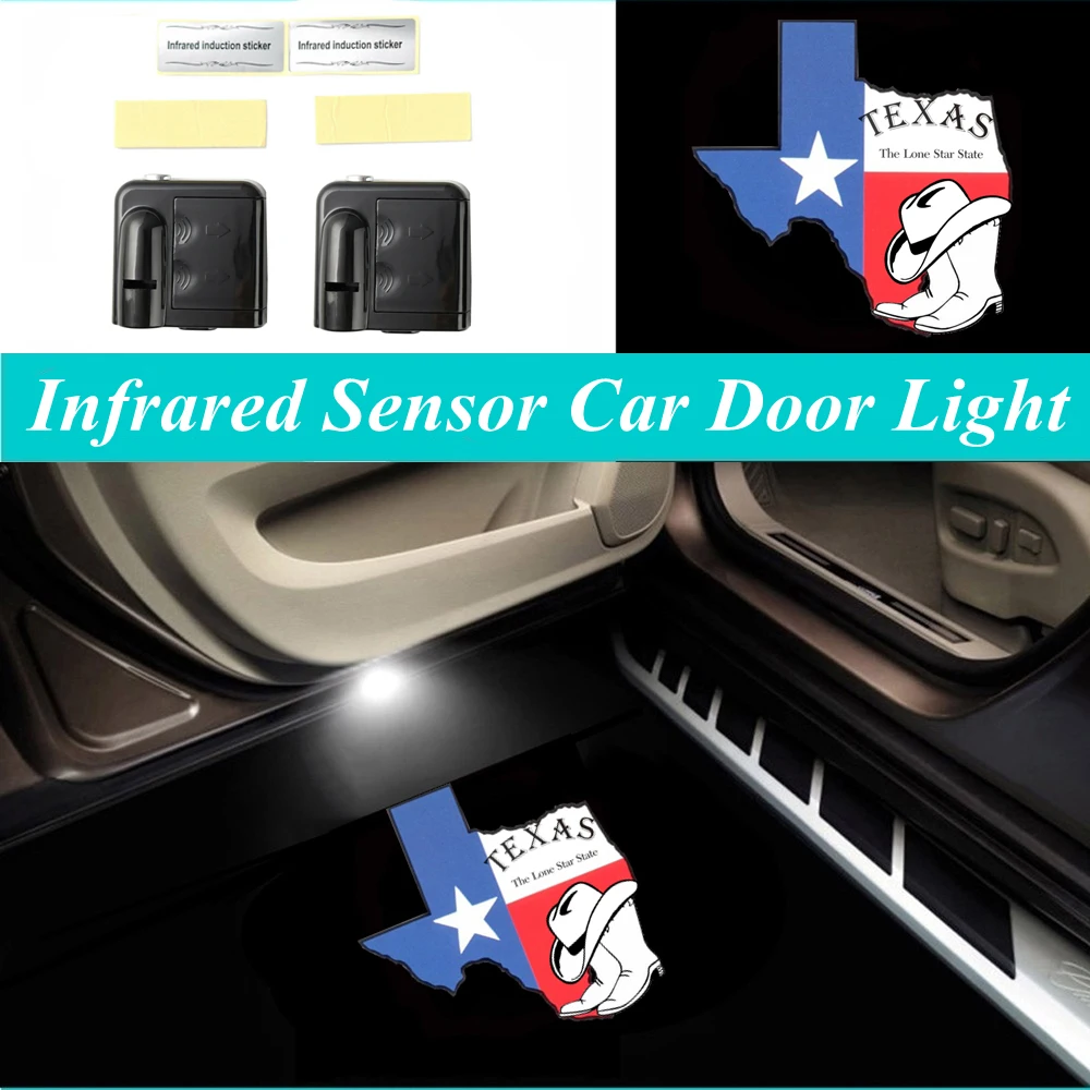 

2 Pieces Texas The Lone Star LED F150 250 350 Car Door State Logo Welcome Laser Projector Shadow Light