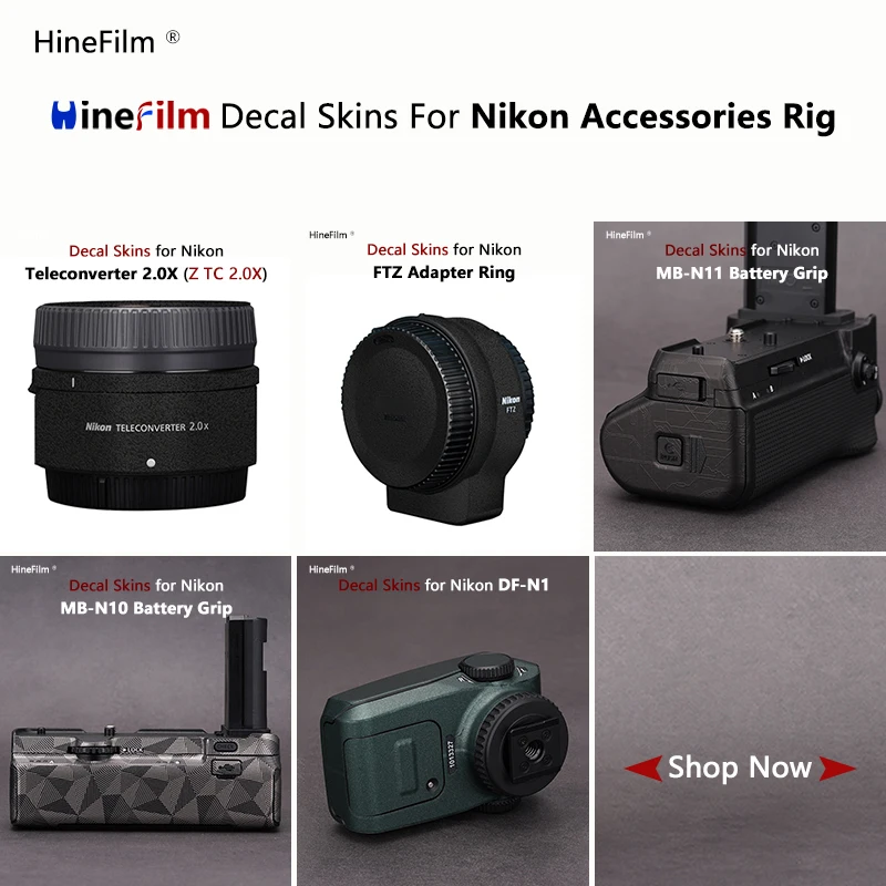 Mb-N10 Mb-N11 Battery Grip Decal Skin Per Nikon Df-M1 Ztc 2.0X Ftz Adapter Ring Protector Coat Wrap Cover Sticker Film