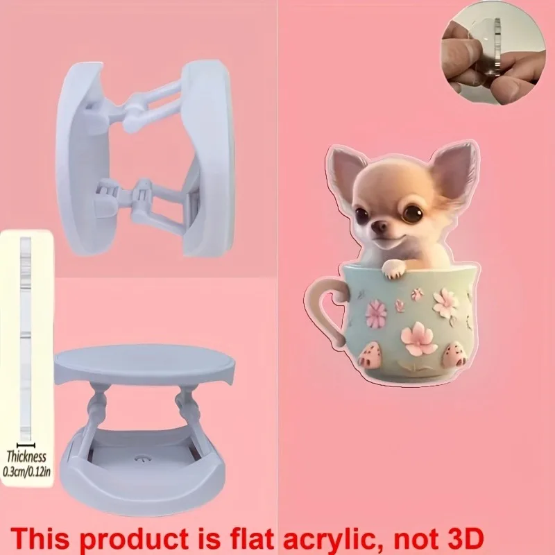 Adorable Teacup Puppy Acrylic Phone Stand & Grip