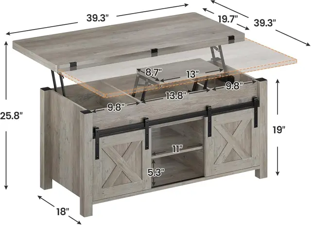4-in-1 Convertible Coffee Table 2