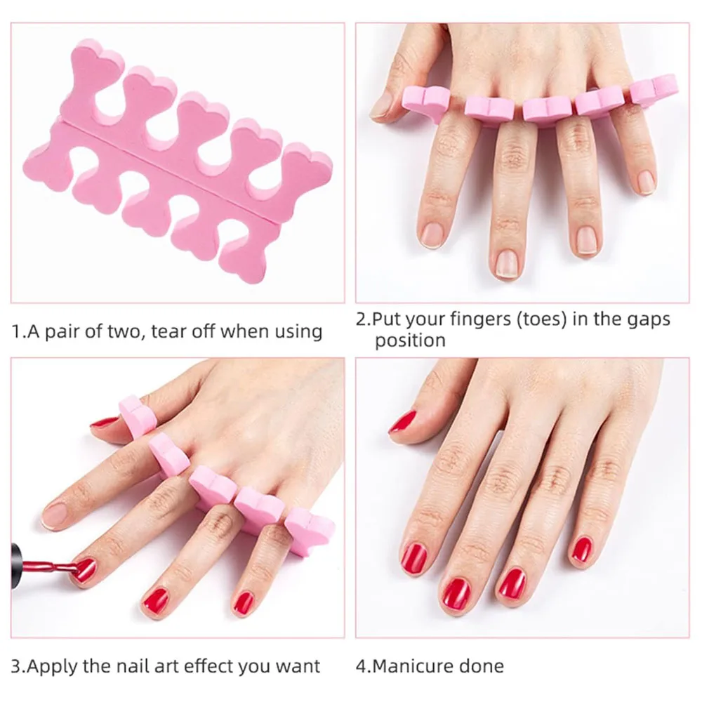 50/100Pcs Nail Art Toe Separators Soft Sponge Fingers Foots UV Gel Polish Care Kit Professional Manicure Separate Pedicure Tool