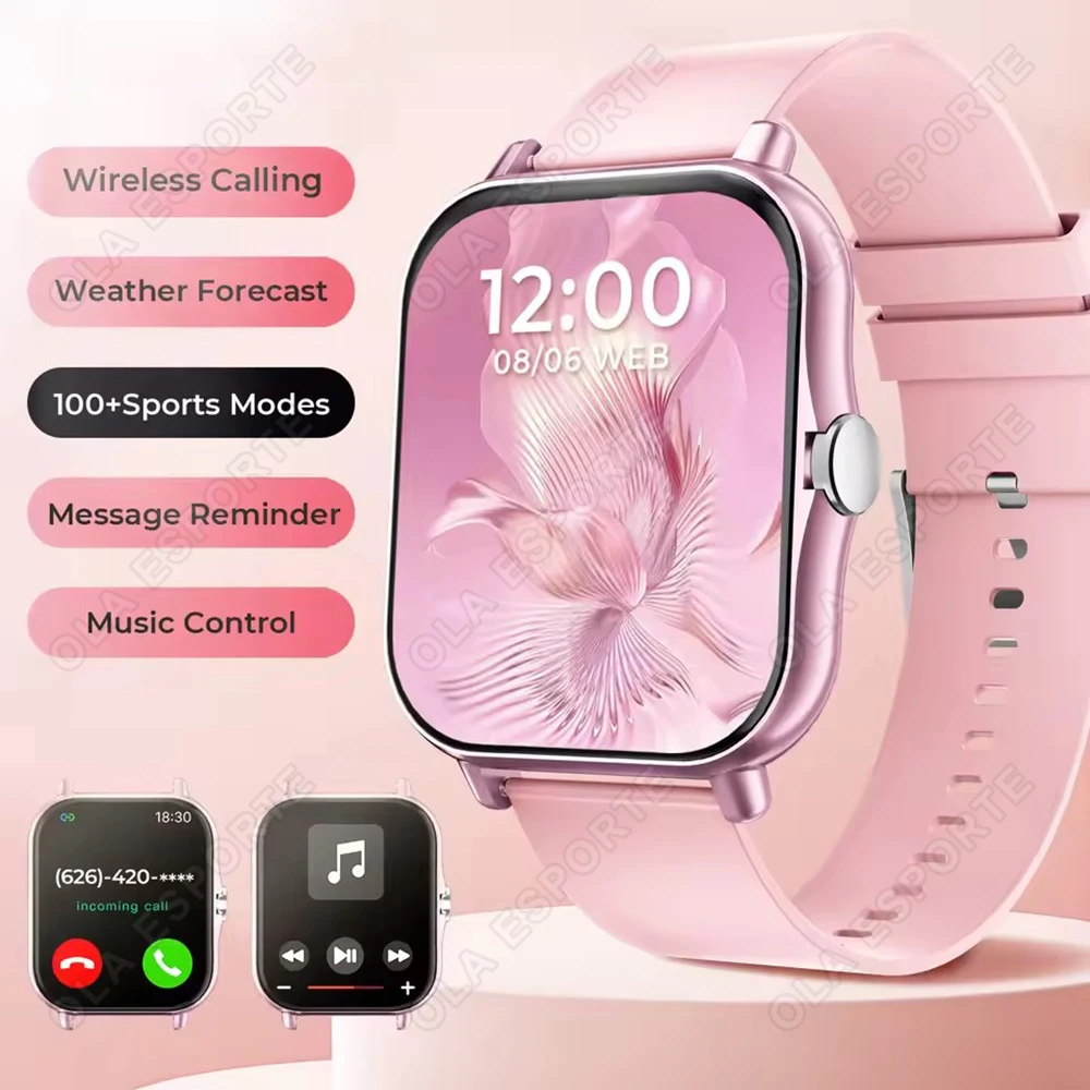 2026 New Smartwatch HD Bluetooth Call Sports Fitness Tracker Heart Rate Sleep Record Outdoor Sport Watch for Men Women Gift HW12 1