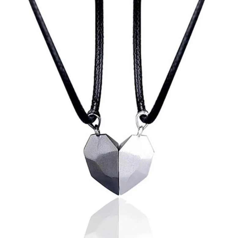 1 Par De Collares Para Parejas Con Forma De Ala, Conexión Magnética, Simbolización Del Amor, Collar