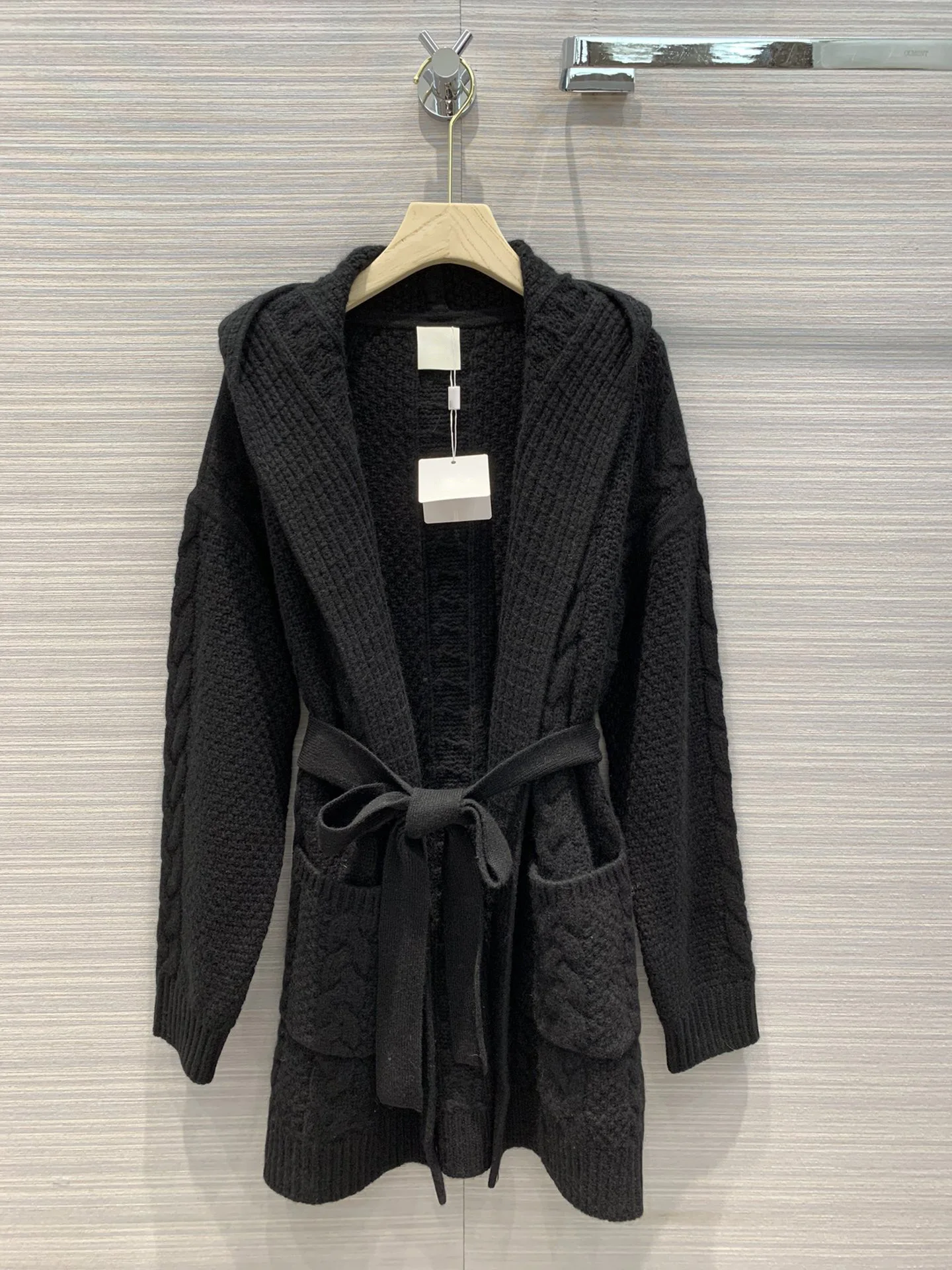 

Women's Double Pocket Hooded Cashmere Coat