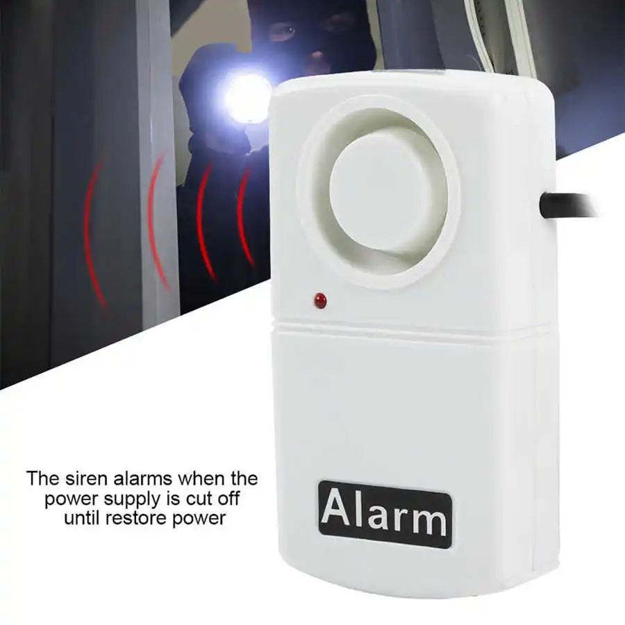 Automatic Power Failure Alarm 120db Home Security LED Indicator Power Failure Outage Alarm Cut Warning CN Plug 220V smart siren alarm