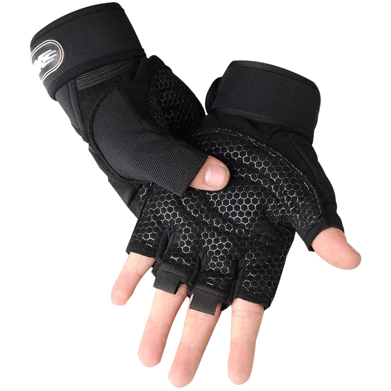 Men Fitness Heavyweight Training Gloves Bodybuilding Half Finger Gloves