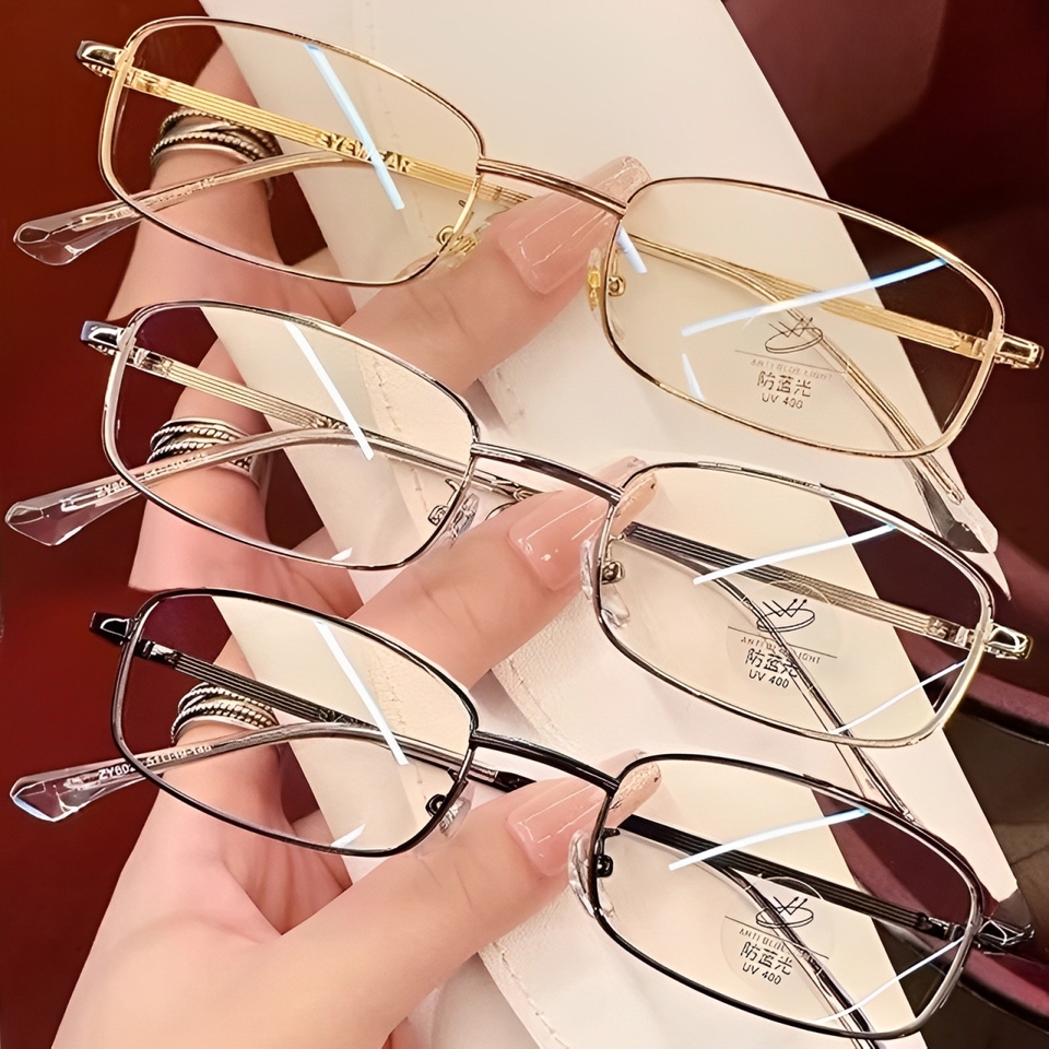 Y2K Harajuku Metal Square Frame Glasses for Women Men Retro Small Glasses Japanese Glass Eyewear Decorative Anti-blue Eyeglasses