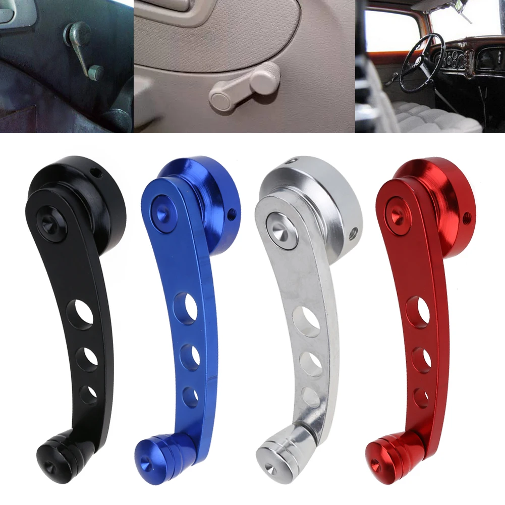 2Pcs Aluminum Alloy Universal Car Window Close Hand Crank Handle Winder Riser Replacement Manual Auto Window Glass Closer Handle