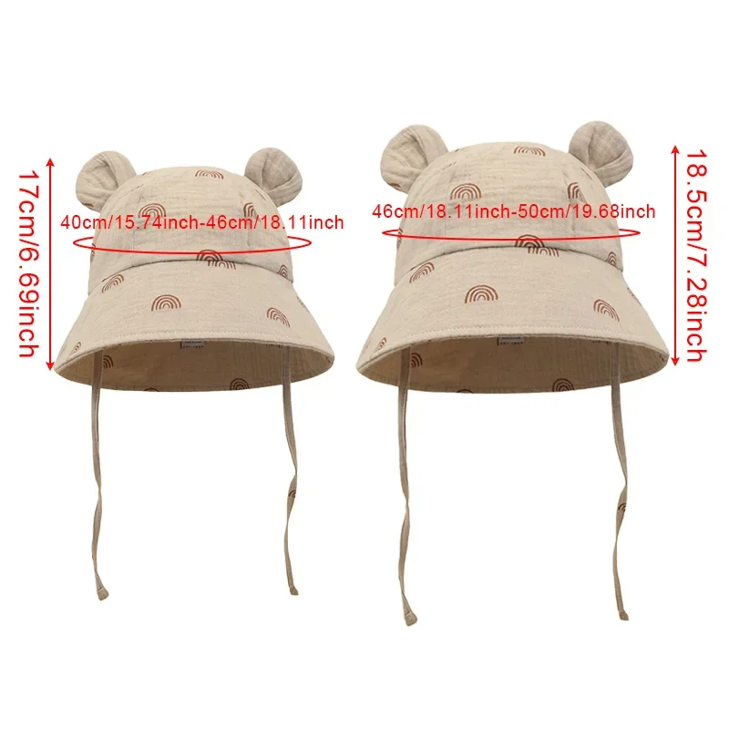 Muslin Baby Sun Hat Cartoon Print Kids Cap for Girls Boys Cotton Toddler Summer Hats Children Panama Baby Cap 1-3Y baby hat kids sun hat