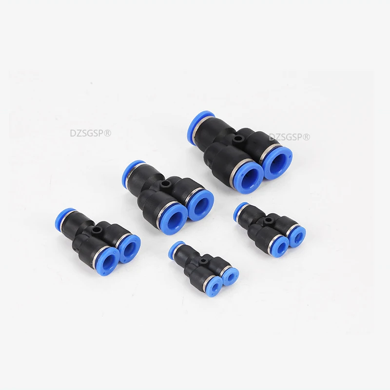 3 Way Port Y Shape Air Pneumatic 12mm 8mm 10mm 6mm 4mm OD Hose Tube Push in Gas Plastic Pipe Fitting Connectors Quick Fittings |