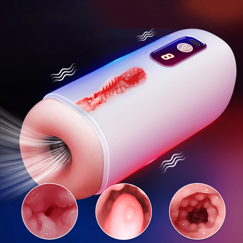 Male Automatic Suckig Blowjob Masturbator Cup Pump Vibrator Real Vagial Pocket Pusssy Sex_voghion.com