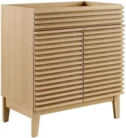 Render 30" Bathroom Vanity in Oak - Sink Basin Not Included solid construction with practical functionality 1
