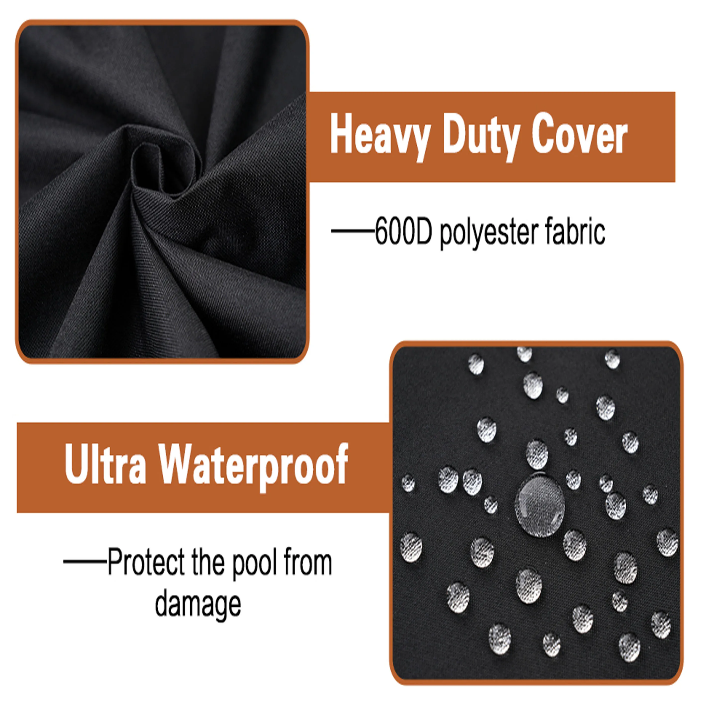 600D Oxford Hot Tub Dust Cover Cap swimming pool Waterproof Anti-UV Outdoor Warm Spa Hotspring Anti-Fall Leaves Snow Dust Cover 2