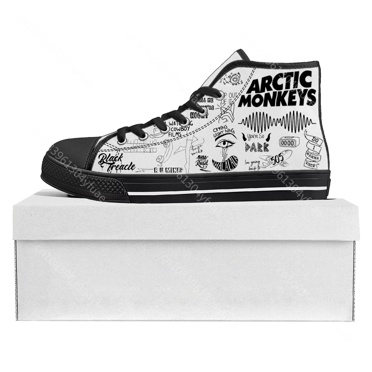Arctic Monkeys Rock Band Pop High Top High Quality Sneakers Mens Womens Teenager Canvas Sneaker Casual Couple Shoes Custom Shoe 3